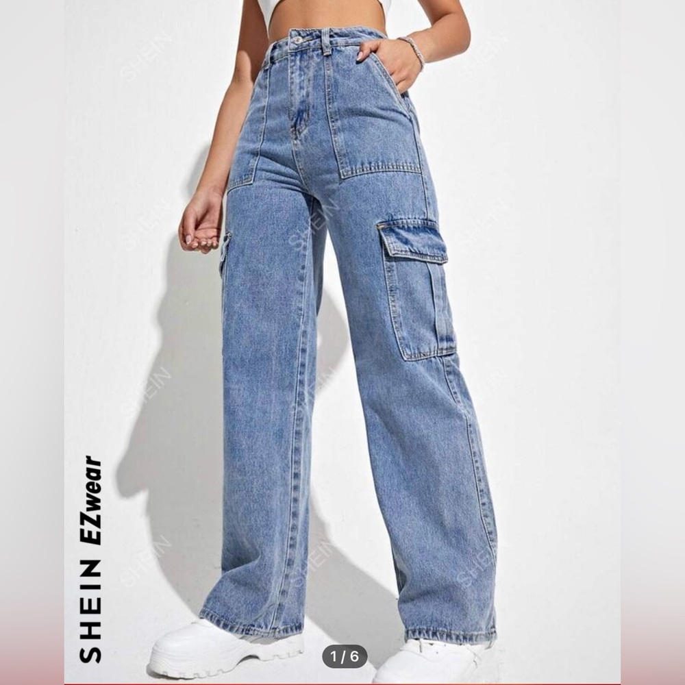NWOT  cargo high rise wide leg jeans